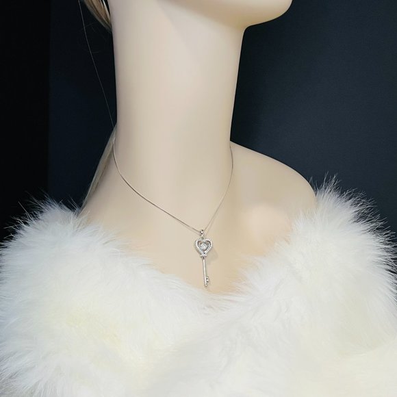 1/2ct. t.w. Diamond Dancing Key Necklace - Picture 7 of 15